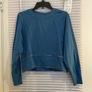 Free People Movement Cropped Blue Sweatshirt!